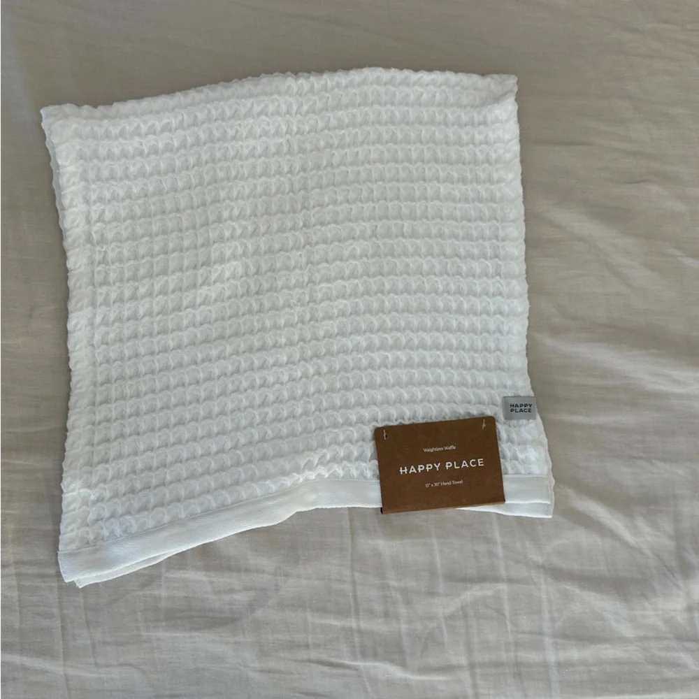 NWT Happy Place Organic Weightless Waffle Hand Towel